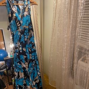 Halter floral print beach dress